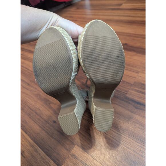 Kaari blue Platform Espadrille Heels- Nude Tan Woven - Size 8 - Picture 8 of 8